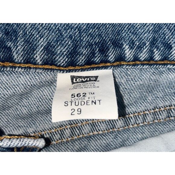 Vintage Levi's 562 Loose Fit Student Orange Tab Denim Jean Shorts 29 Made in USA - Picture 9 of 11